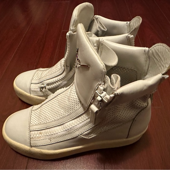 Authentic Womens Giuseppe Zanotti GZ high top white boots sneakers size 35.5 - Picture 3 of 10
